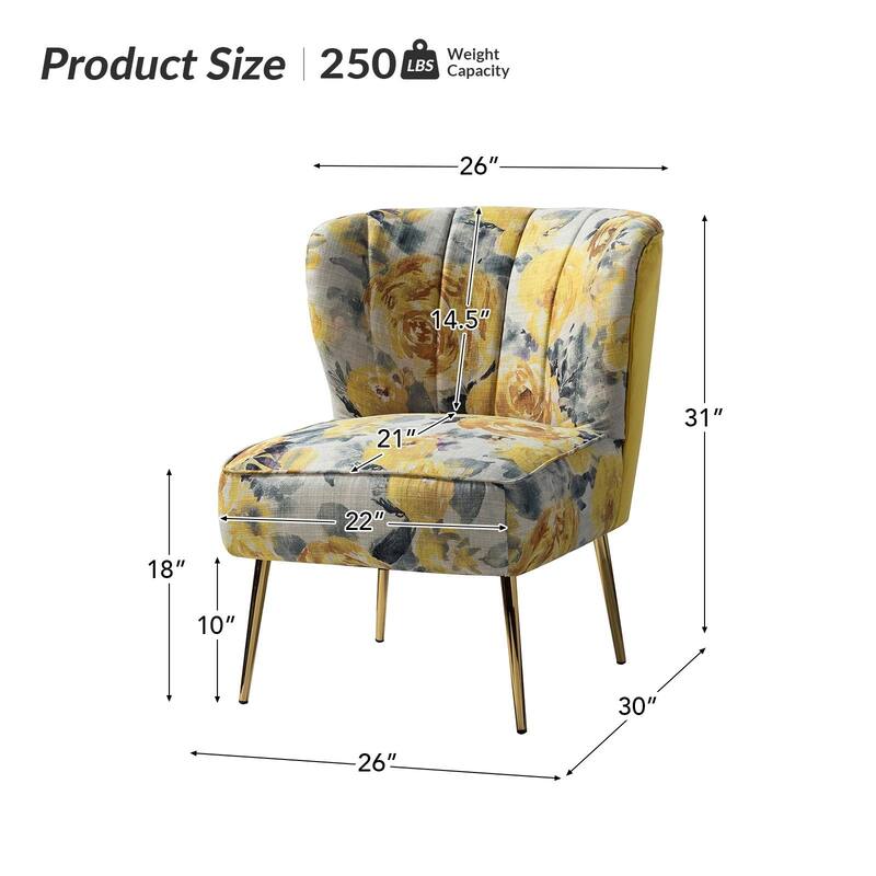 Almira Contemporary Upholstered Armless Side Chair with Tufted Back Set of 2 by HULALA HOME
