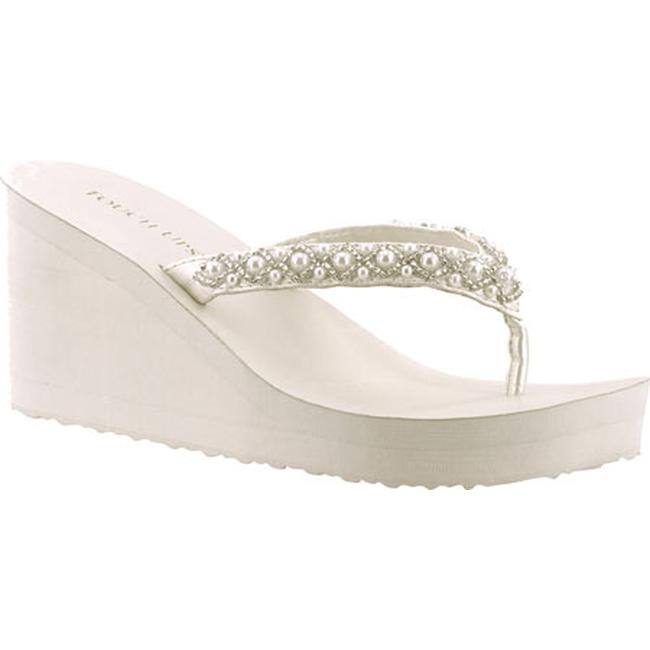 Shop Touch Ups Women S Shelly Thong Wedge Sandal Diamond White