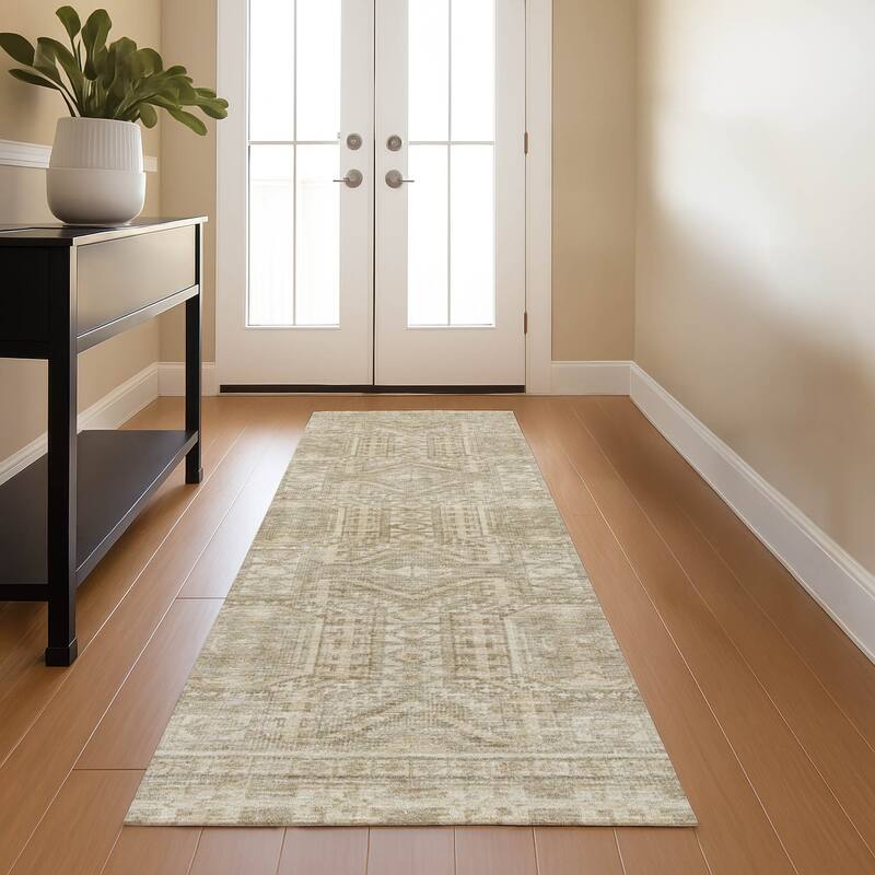 Premium Washable Super Soft Traditional Global Mayfield Rug - Beige - 2'3" x 7'6"