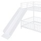 preview thumbnail 18 of 18, White Twin over Twin Size Metal Bunk Bed with Slide and Guardrails for Kids