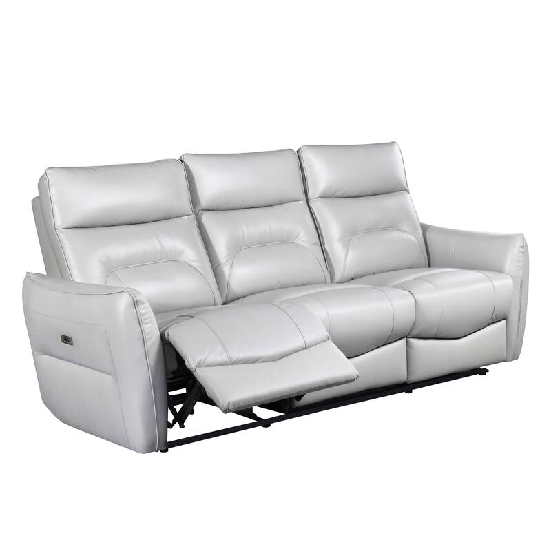 Furniture of America Gemono Modern 3-Piece Power Recline Leather Match Sofa Set