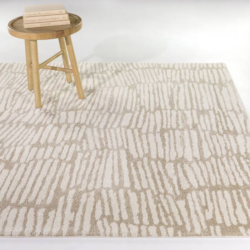 Wegner Modern Abstract Area Rug - 5'3" x 7' - Tan - Rectangle