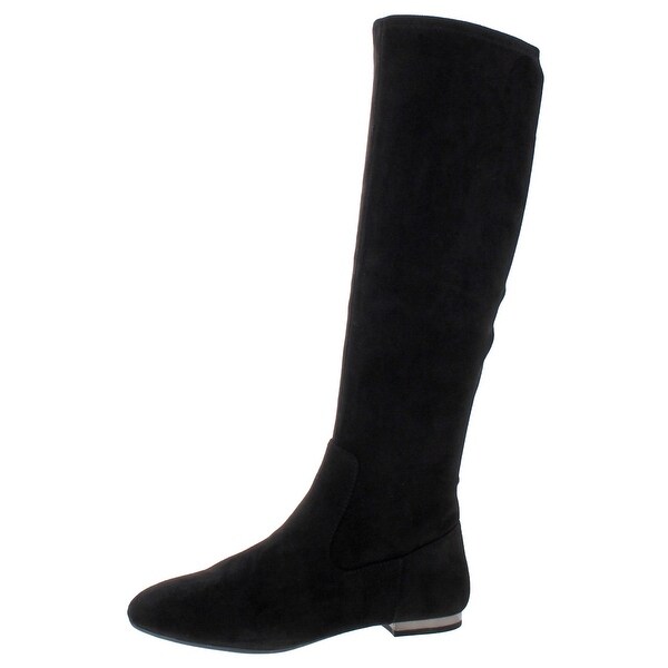 tall suede flat boots