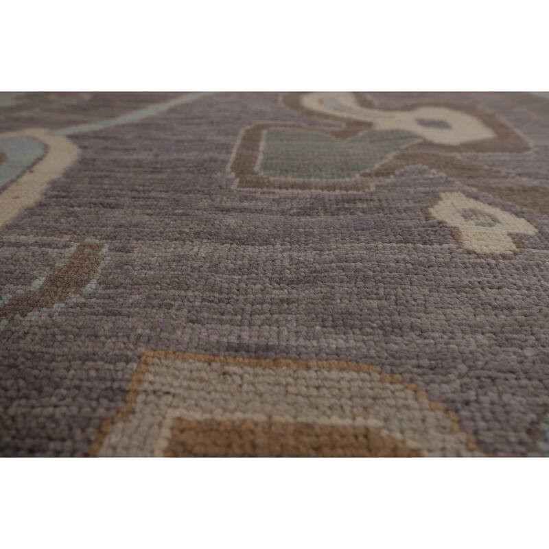 All-Over Gray Oushak Turkish Large Rug Hand-Knotted Wool Carpet - 10'3"x 13'10"