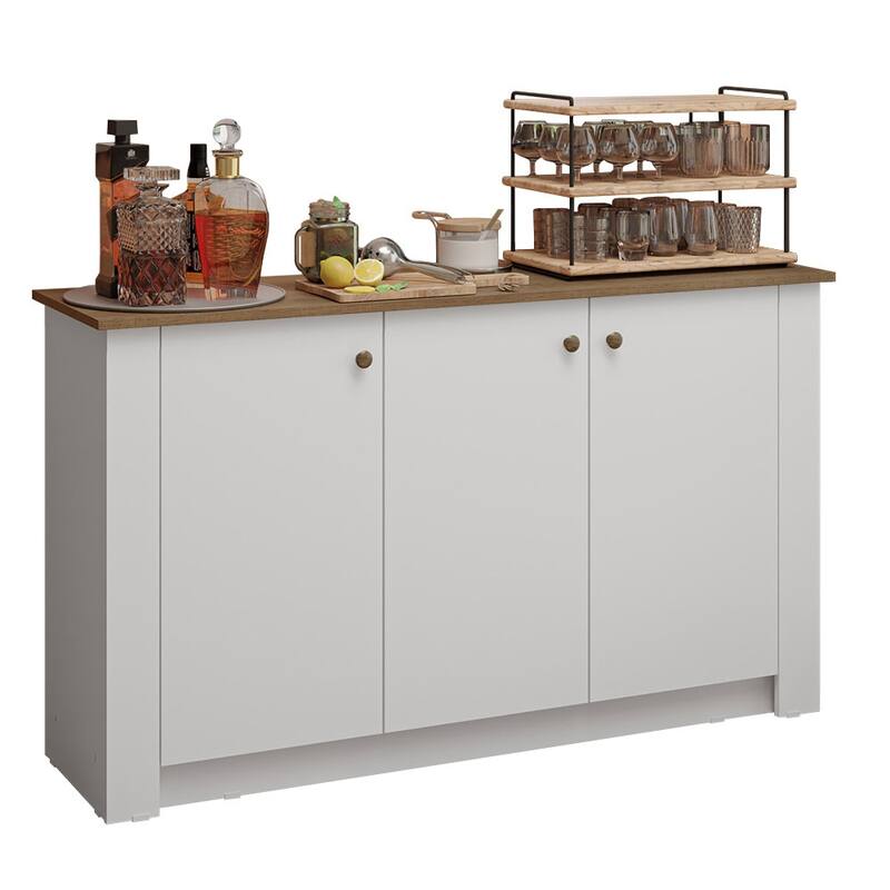 Madesa Home Bar Buffet Cabinet 3 Doors Unit for Kitchen & Dining