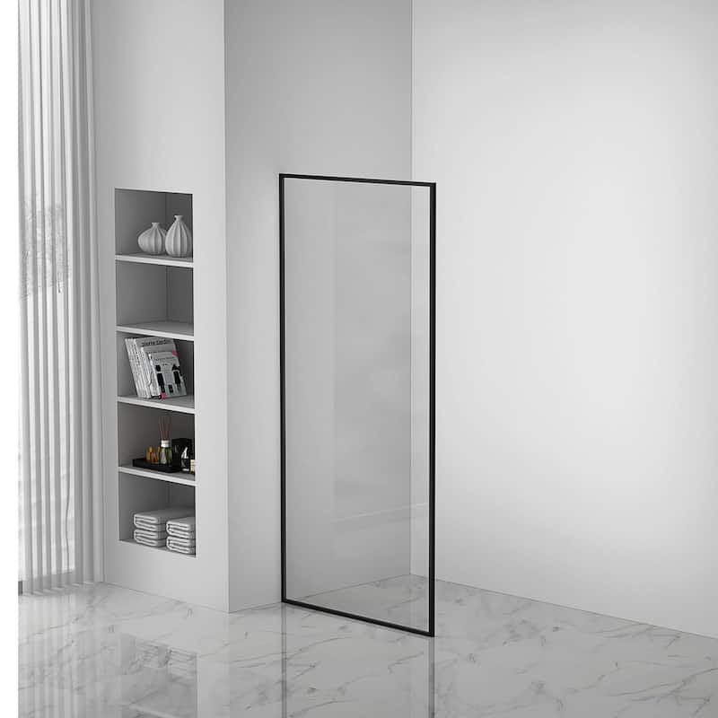 Fine Fixtures Single Fixed Clear Tempered Glass Shower Panel