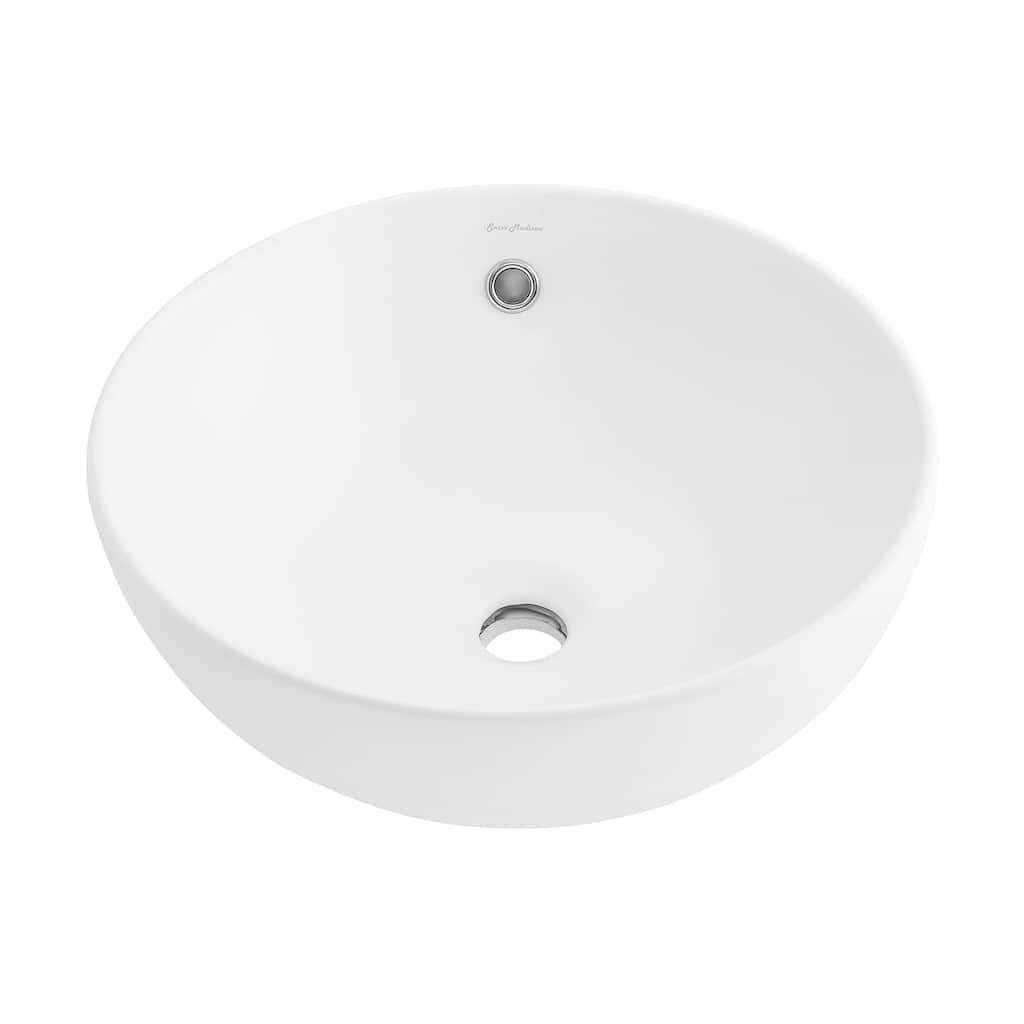 Besanon 17" Round Vessel Sink In Matte White - 16.95" x 16.95" 6.7"
