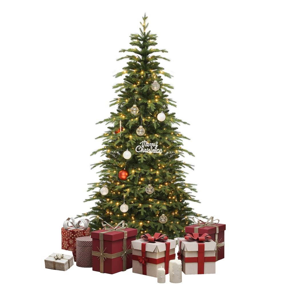 6/7.5Feet Prelit Slim Fraser Grande Christmas Tree with Remote Control