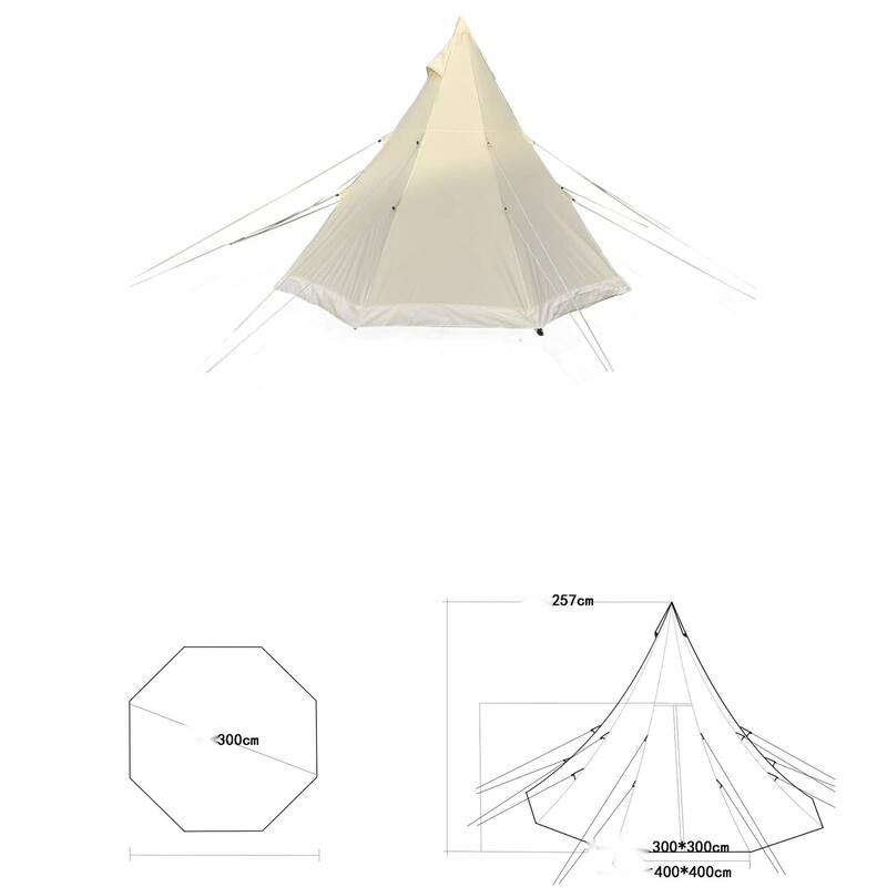SAM&HAIBEI Bell Tent 4 Season 9.85ft Glamping Tent, Hot Tent,Ideal for Family Camping, Hiking,Canvas Tent with Aluminum Pole