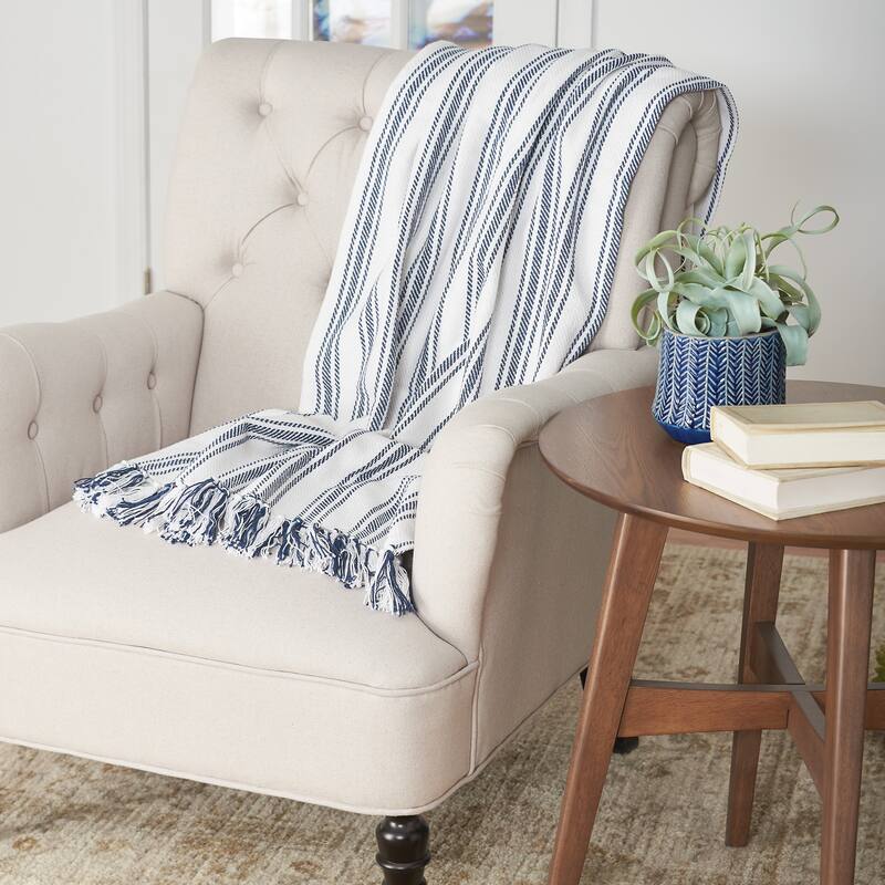 50" x 60" Ticking Stripe Throw Collection