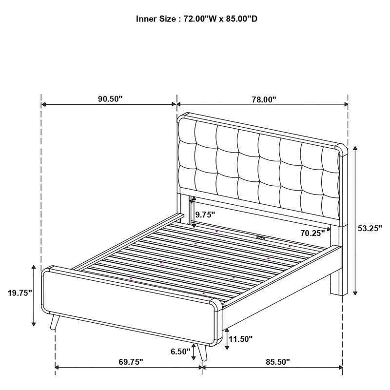 Robyn Wood Platform Bed Dark Walnut