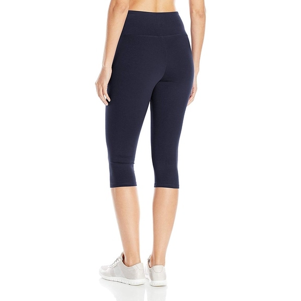 2-Pack Women Basic Solid Stretch Capri Leggings Skinny Slim Fit XS Small Medium