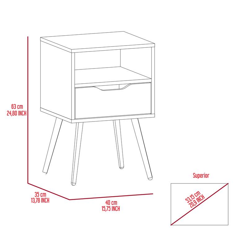 Haverson 1-Drawer 1-Shelf Nightstand