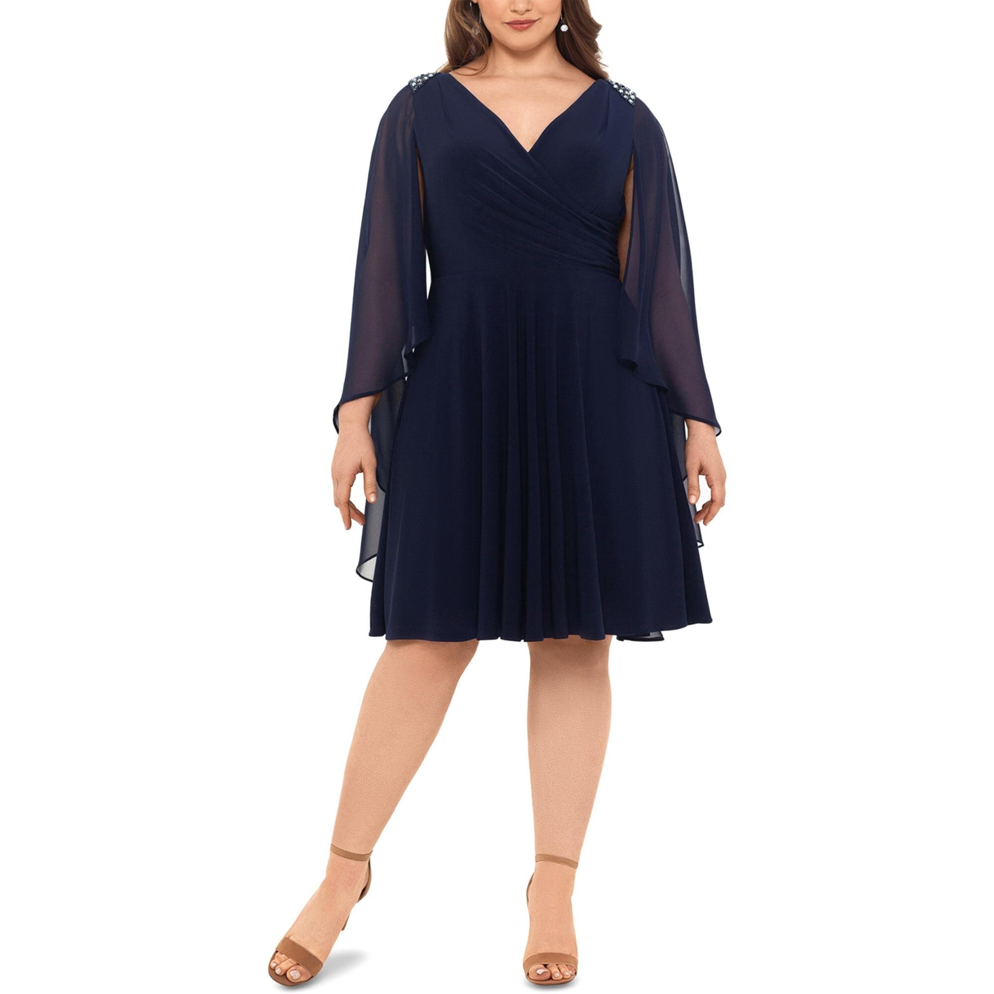 navy cape dress