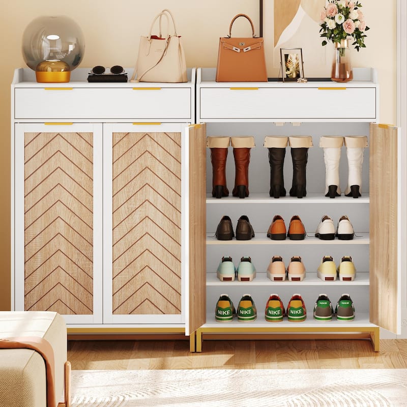 Moasis 18 Pair Shoe Storage Cabinet for Entryway Shoe Rack Organizer