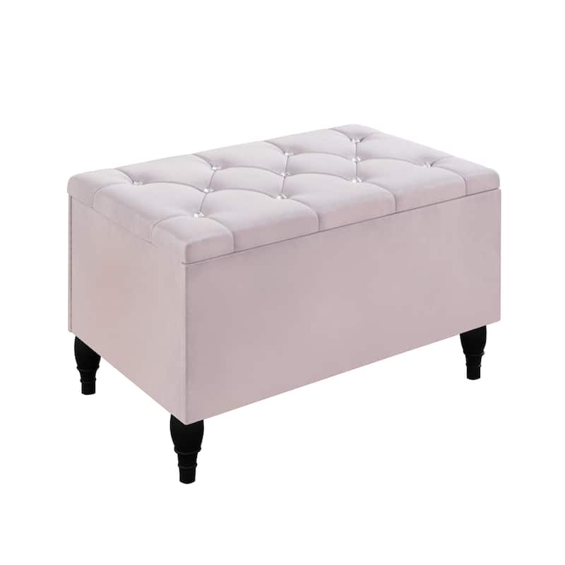 CraftPorch 2 Piece Bedroom Bench Set Velvet Wingback Upholstered Bed