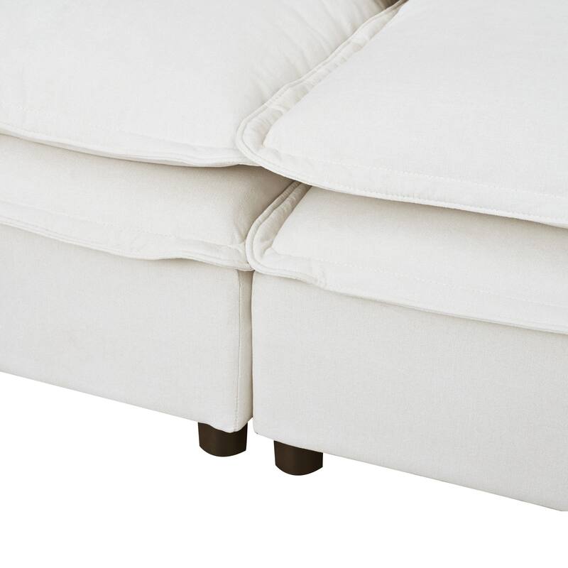 4-Seater Comfy Cloud Couches Double-Layer Cushion Recliner Sofa