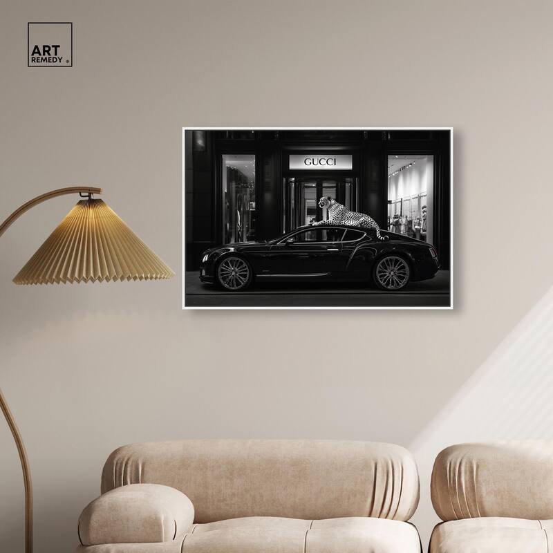 Cheetah and Sports Car Store Canvas by Art Remedy