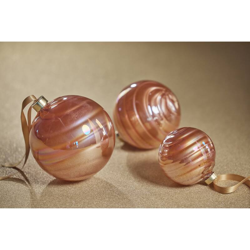 Pearl Luster 3.25" Glass Ball Ornaments, Set of 6