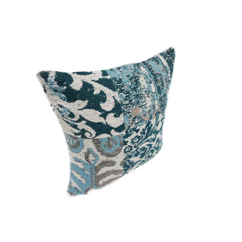 Home&Manor Nostrand Blue Cotton Designer Throw Pillow