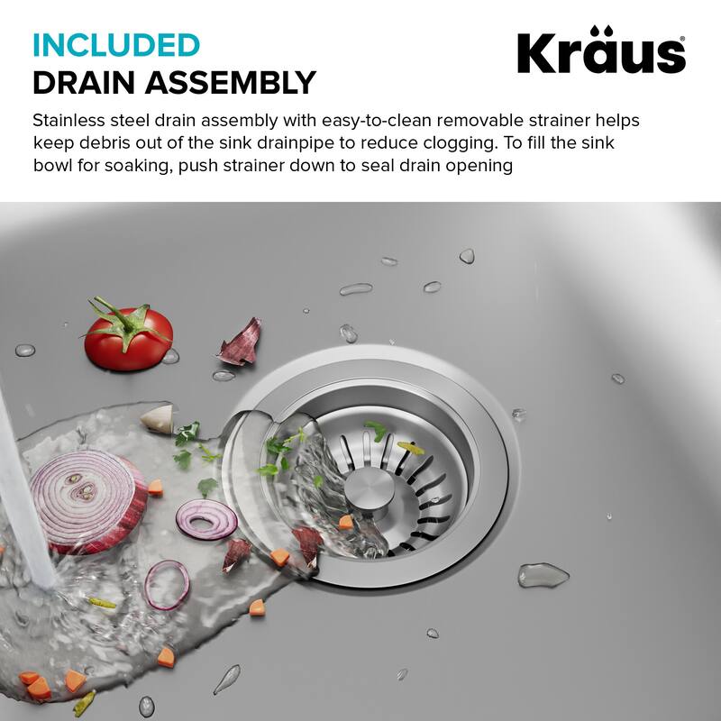 Kraus 32" Double Basin 16 Gauge Stainless Steel Kitchen Sink for - Stainless Steel