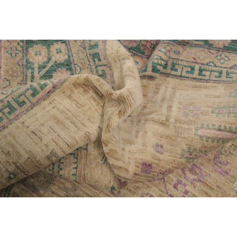 Hand Knotted Oriental 100% Wool Carpet Traditional Floral Brown Ziegler Area Rug - 9' 9'' X 8' 1''