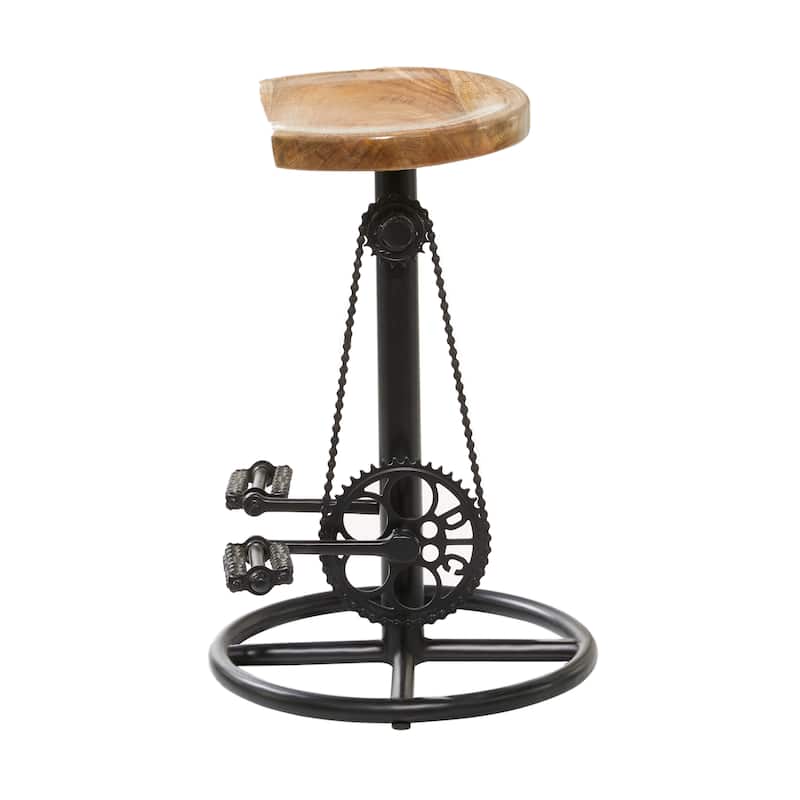 Brown Metal Bike Counter Stool with Pedals