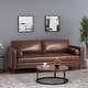 preview thumbnail 16 of 34, Malinta Contemporary Tufted 3 Seater Sofa by Christopher Knight Home - 82.25" L x 33.00" W x 33.00" H Dark Brown, Espresso
