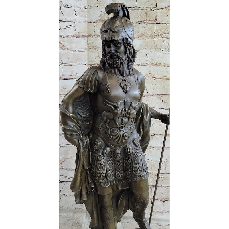 King Leonidas Achilles Hercules Greek Spartan Warrior Bronze Statue Sculpture Figure Dalou 26 Inches X 10 Inches