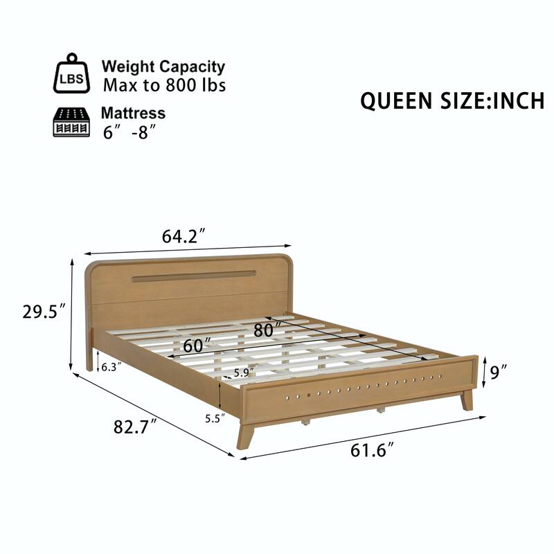 Pine Solid Wood Bed, Sturdy and Stable, No Box Spring Needed