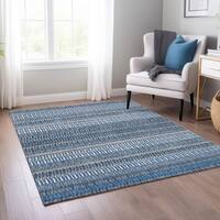 Addison Rugs Indoor/Outdoor Cozy Winter ACW33 Blue Washable 30 x 46 Rug