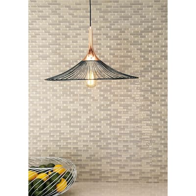 Contemporary Copper-Finished Lighting Pendant with Cage Shade 22 x 11