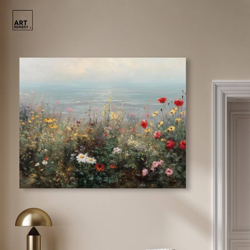Misty Ocean Field I Canvas by Art Remedy, Gallery Wrapped