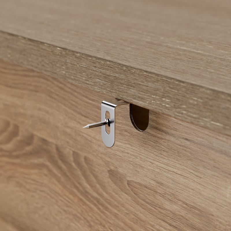 Modern Oak Wood TV Stand with 2 Drawers and Cabinets, 86.6" Long Media Console with Push-to-Open Doors, Anti-Tip Safety Design