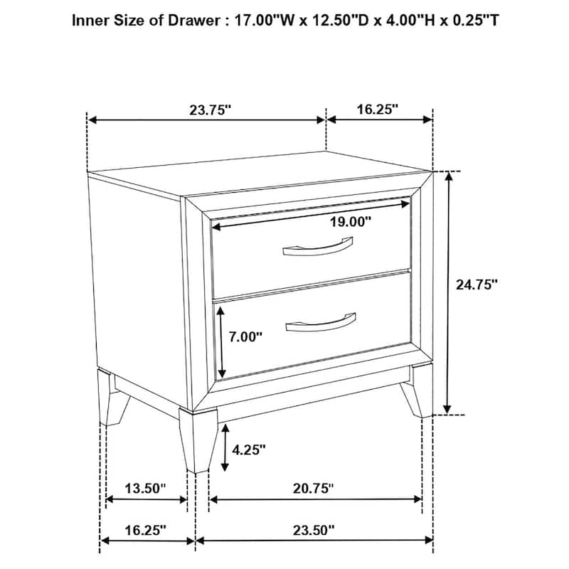 Watson 2-drawer Nightstand Bedside Table