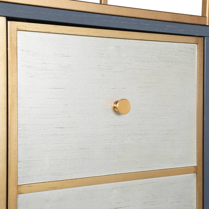 Delcey Mid-century Modern Bookshelves 4-door Display Cabinet with Bookcase Glass Kitchen Hutch - L 59 in * W 16.5 in * H 82.5 in