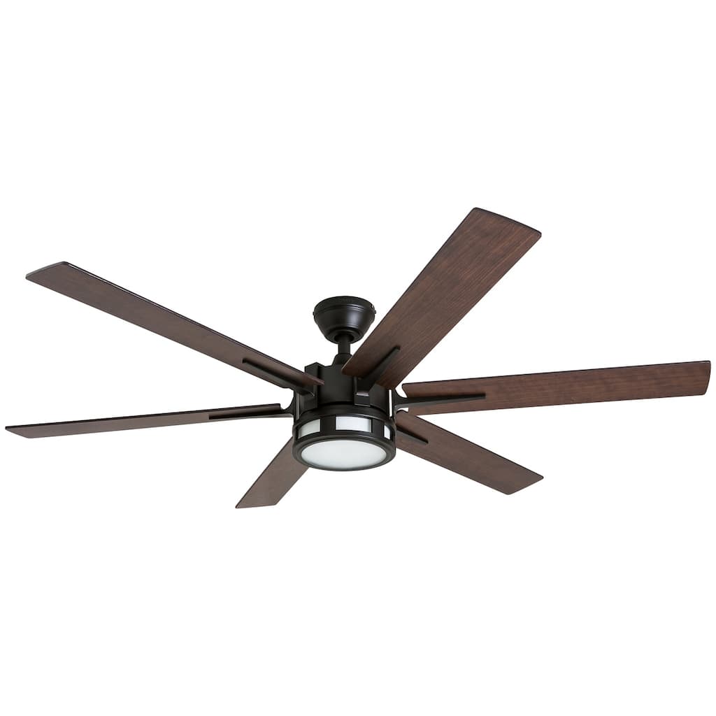 56" Honeywell Kaliza Expresso Bronze Modern LED Ceiling Fan with Light & Remote - 56-inch