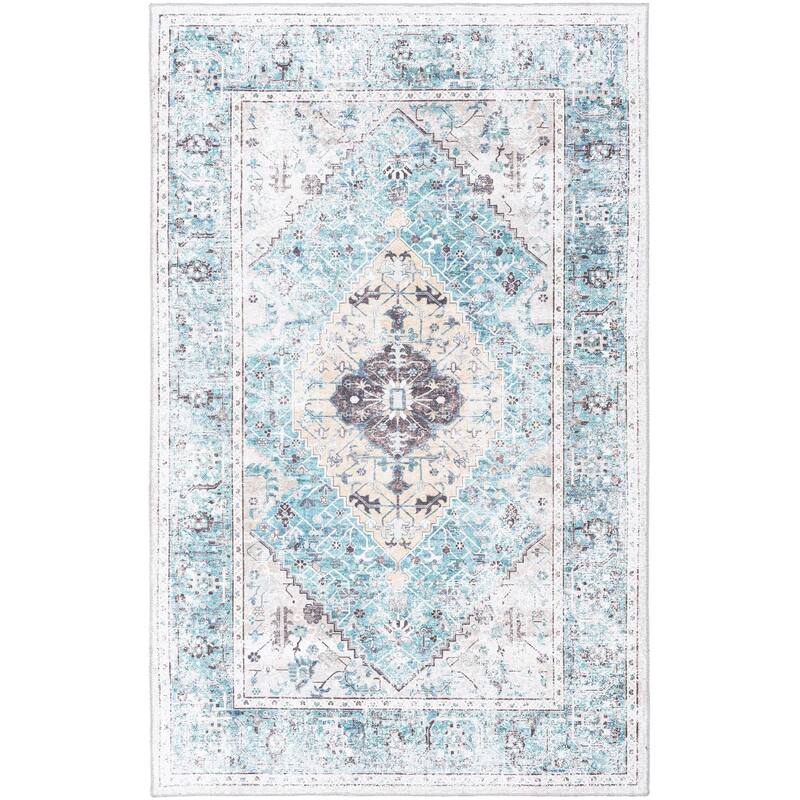 Traditional Tira Collection Area Rug - 5'x8' - Seaglass