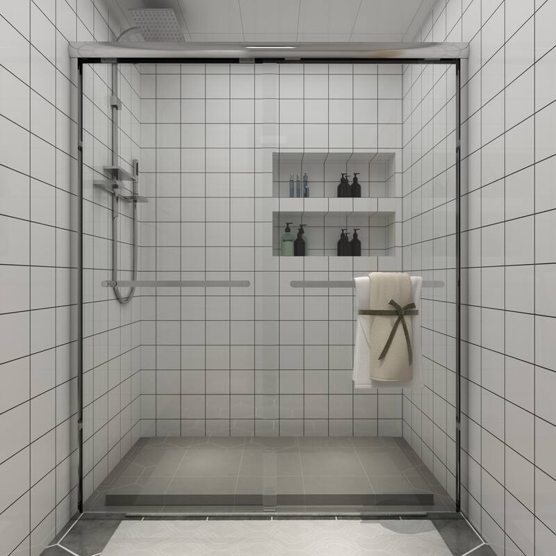 TOOLKISS Double-Sliding Prefab Shower Door