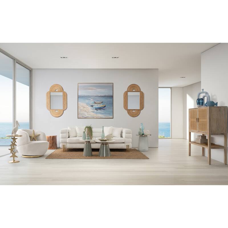 Coastal Decorative Resin Shell Figurine Sculpture - White