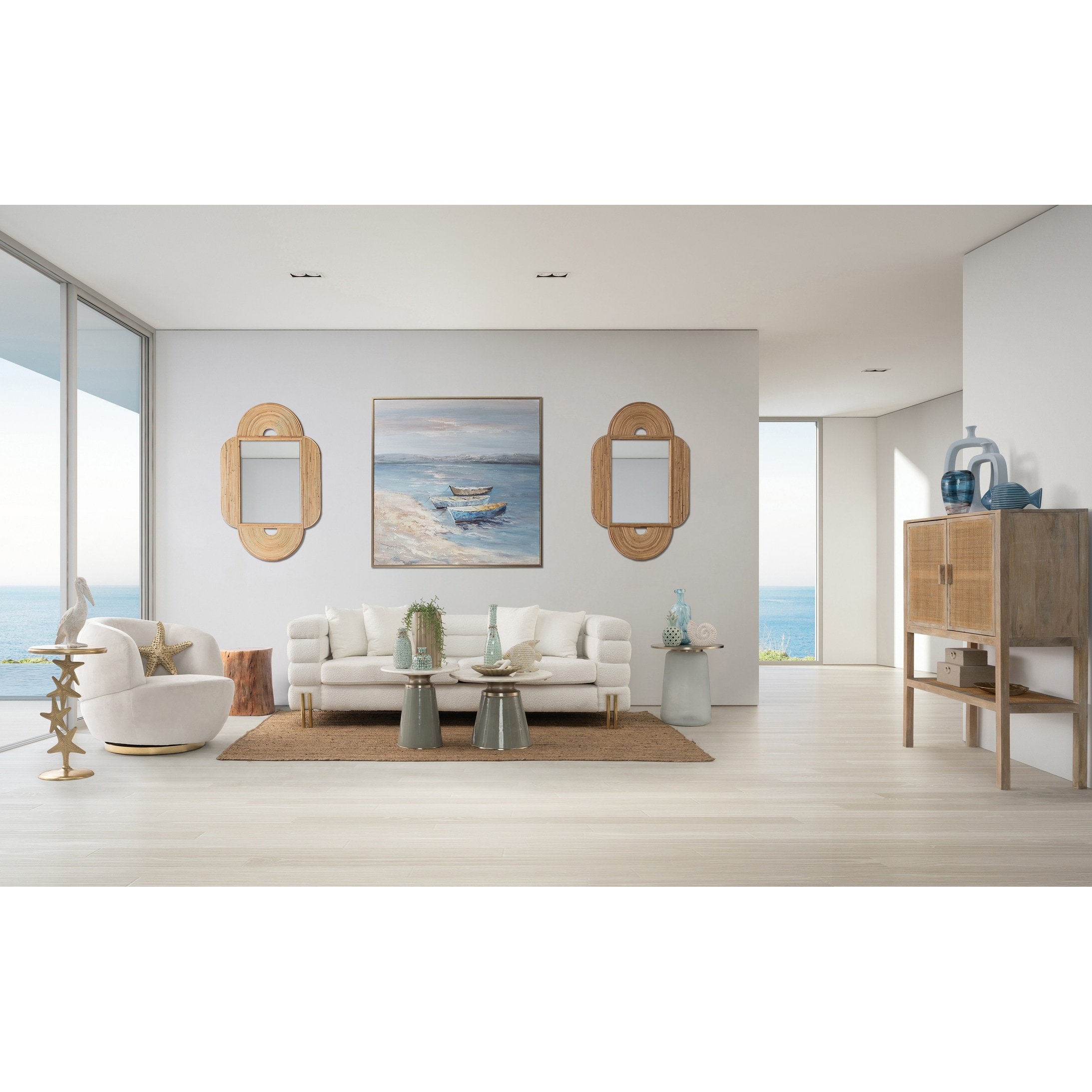 Sagebrook Home Coastal Blue Glass Mosaic Vase