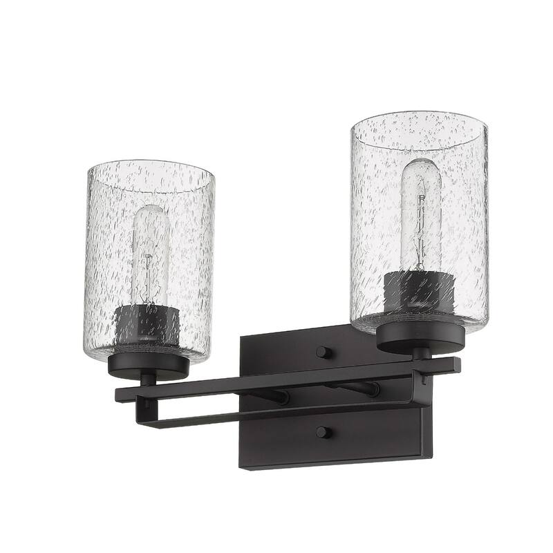 Modern Flush Mount Wall Light Fixture with Clear Bubble Glass Shade and LED Compatible for Bedroom