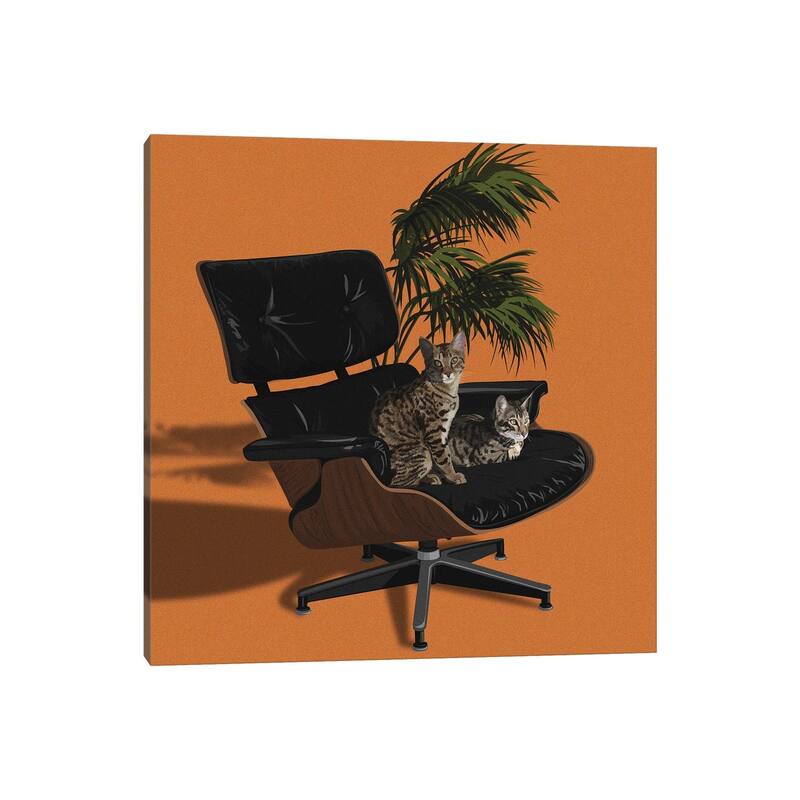 iCanvas "Cats In Fancy Chairs IV" by Artcatillustrated Canvas Print