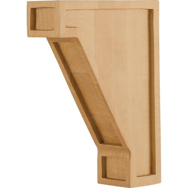 slide 1 of 1, Hardware Resources Corbel with Arts & Crafts Styling, 8"H x 2"W x 6"D Natural Maple