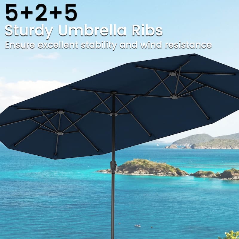 Costway 13 FT Large Patio Umbrella Outdoor Double-Sided Table Market - See Details