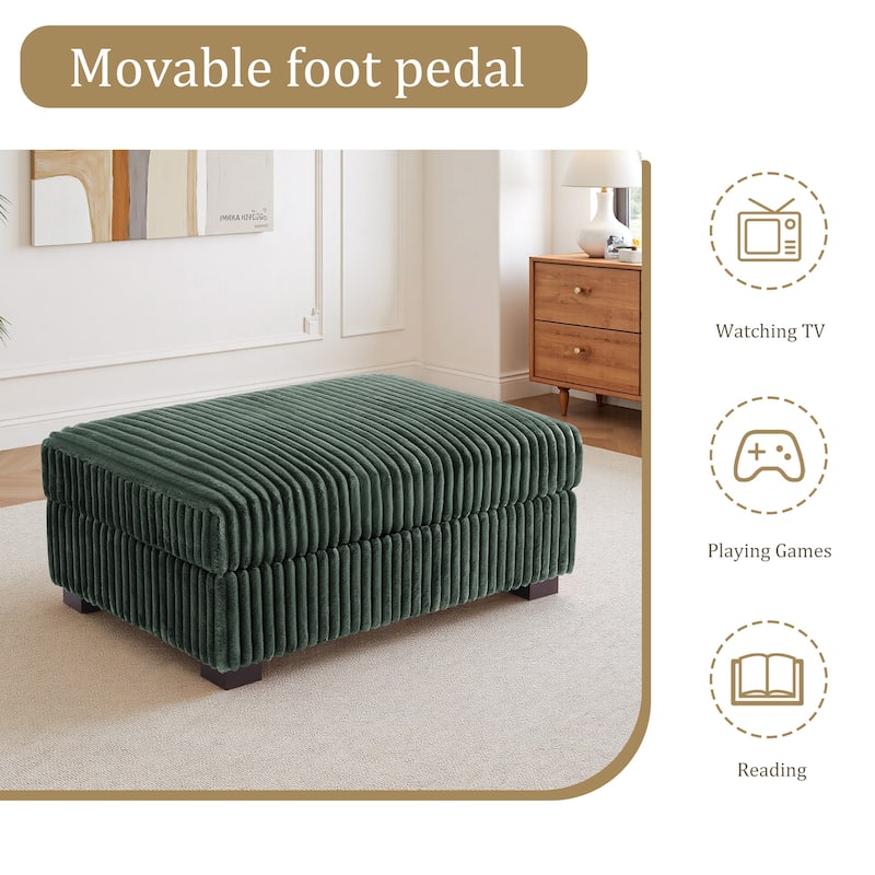 Modern Cotton Flannel Upholstery Oversized Ottoman