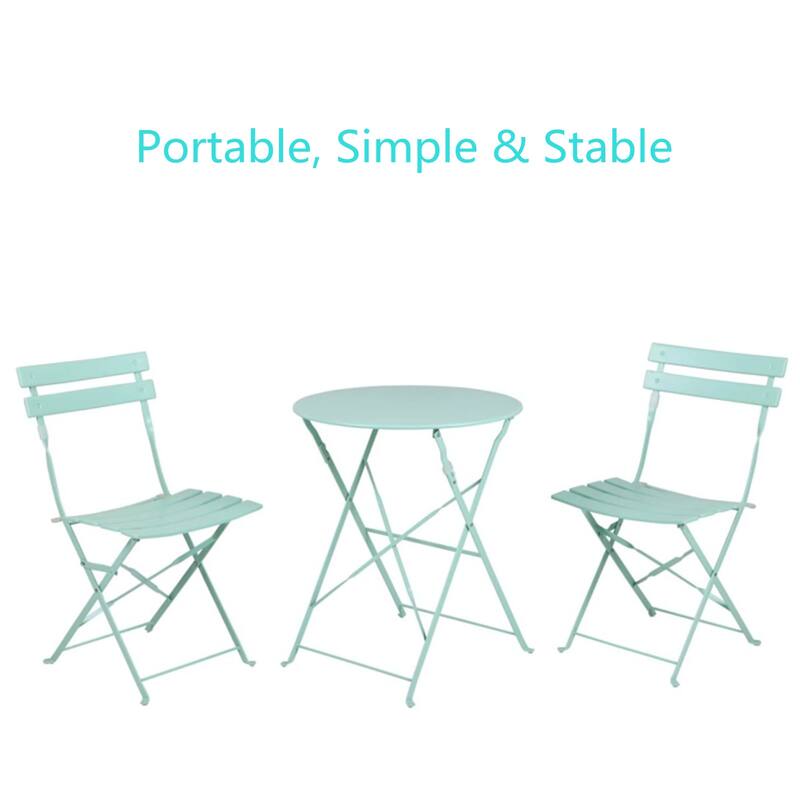 Round 2 Person - 23.6" Long Bistro Set (6 Colors )