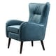 preview thumbnail 2 of 4, Uttermost Dax 29 Inch Wide Wood Frame Accent Chair with Fabric - Teal Velvet