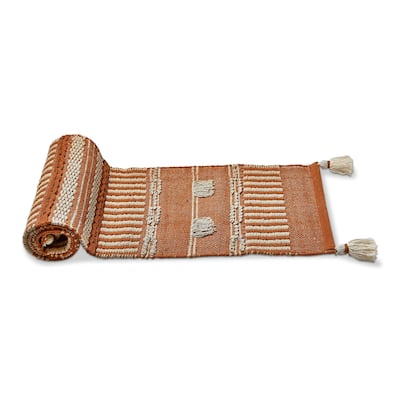 Bianca Tufted & Tasseld Runner Beige - Off-White