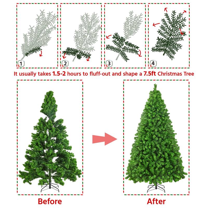 Yaheetech Pre-lit Flocked Artificial Christmas Tree with Foldable Stand